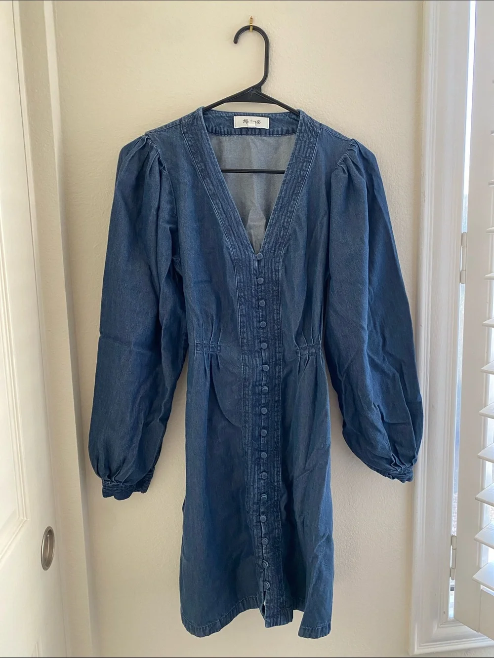 🌼 NWOT Madewell Indigo Blue Button-Front Denim Dress size 2 Cottagecore - Picture 3 of 11